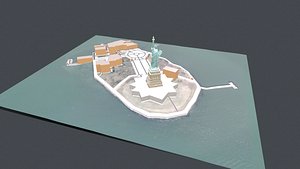 3D Liberty Island New York USA model