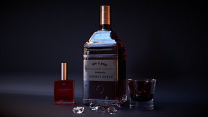 double whiskey bottle 3D model