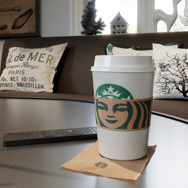 3D photorealistic pbr starbucks cup