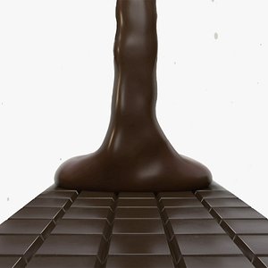 Liquid Chocolate Sim On Chocolate Bar 3D model