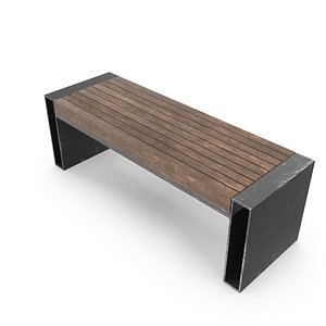 Weathered Outdoor Park Bench 24