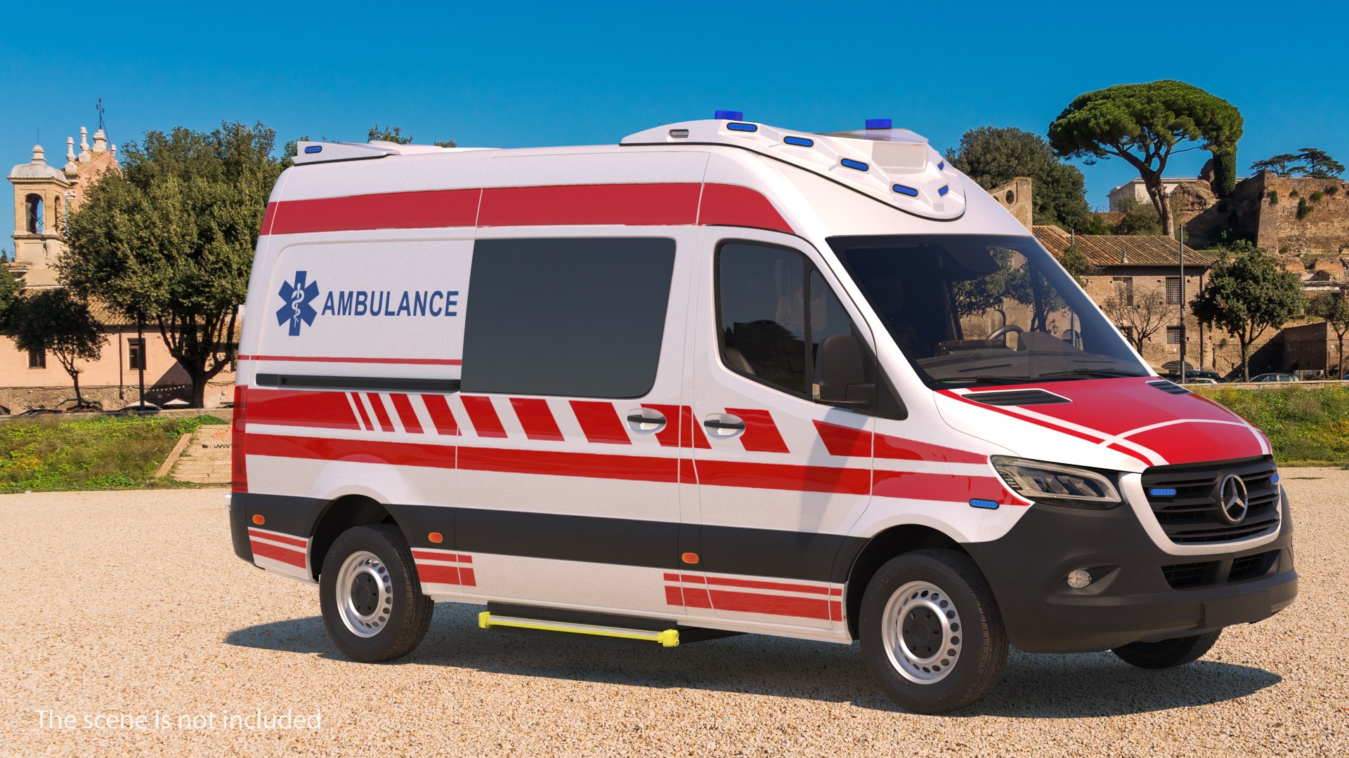 Paramedic Mercedes Benz Sprinter Ambulance with Interior 3D model preview