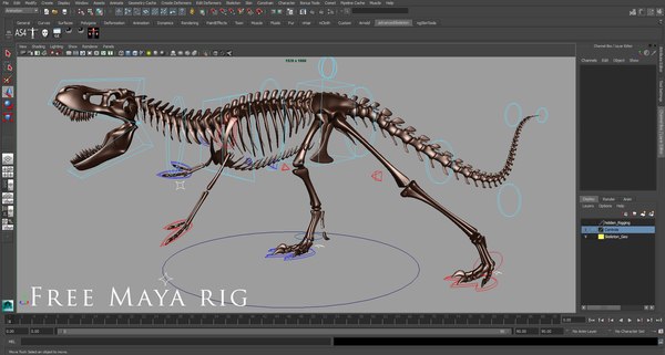 modelo 3d T.rex 2 Skeleton Rig gratis - TurboSquid 889986