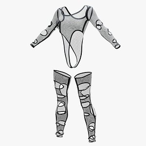 Lace Bodysuit and Legging 3D model