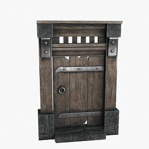 3D model Old Wood Door v3