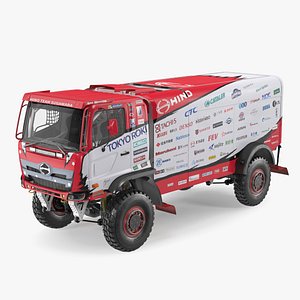3D Hino Ranger Dakar Rally Truck Simple Interior