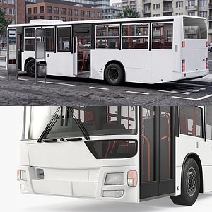 3D Transit City Passenger Bus Rigged