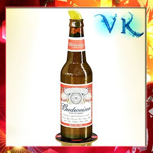 budweiser beer bottle 3d 3ds