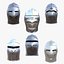 Collezione di elmi da cavaliere medievale Modello 3D Low Poly PBR 4K