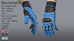 3D FPS hand glove tactical 05 s2