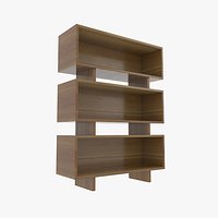 Modern Wooden Shelf Display 3D Model