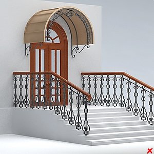 3ds max entrance stairs