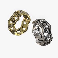 Gothic Baroque Openwork Ring STL Pack  17 to 23 mm