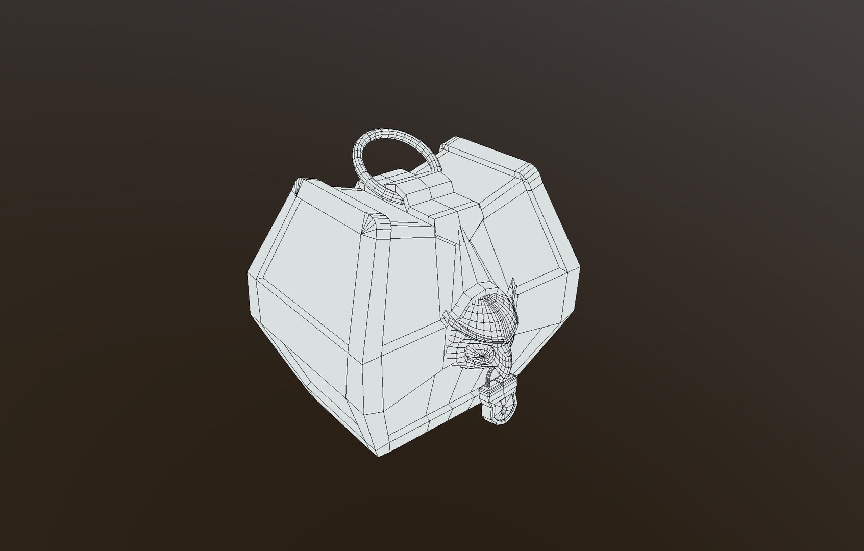 3D Stylized Fantasy Wooden Treasure Chest With Owl Padlock Low-poly 3D ...