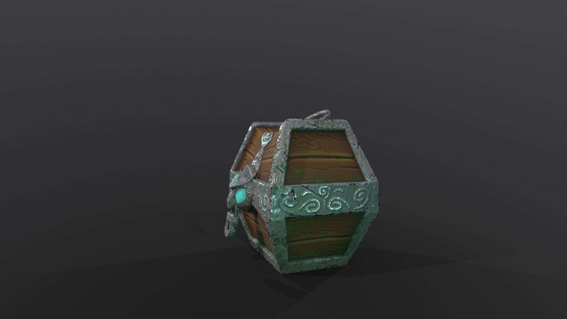3D Stylized Fantasy Wooden Treasure Chest With Owl Padlock Low-poly 3D ...