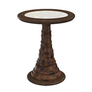 3D Brazilian Pedestal Table with Carrara like Top