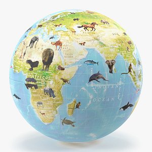 3D Animals World Globe