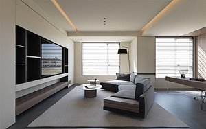 3D Modern living room dining room