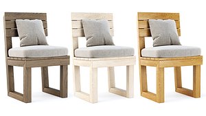 Nia Wooden Dining Chair 3D