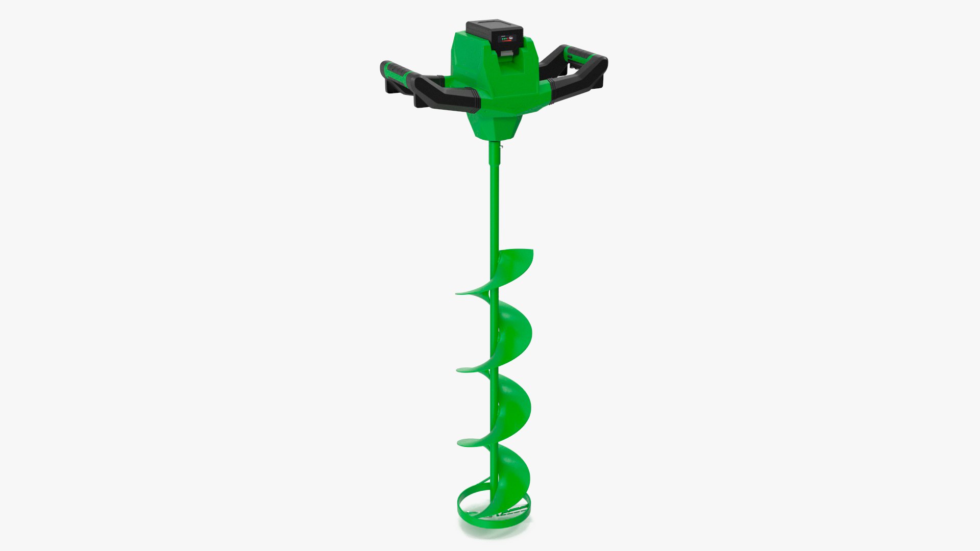 Electric Ice Auger Green 3D model preview
