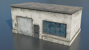 Smal garage low poly