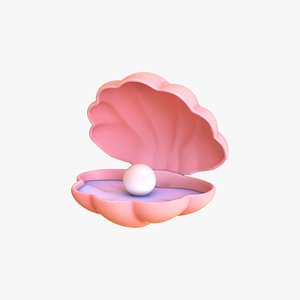 Open Clam Sea Shell 3D