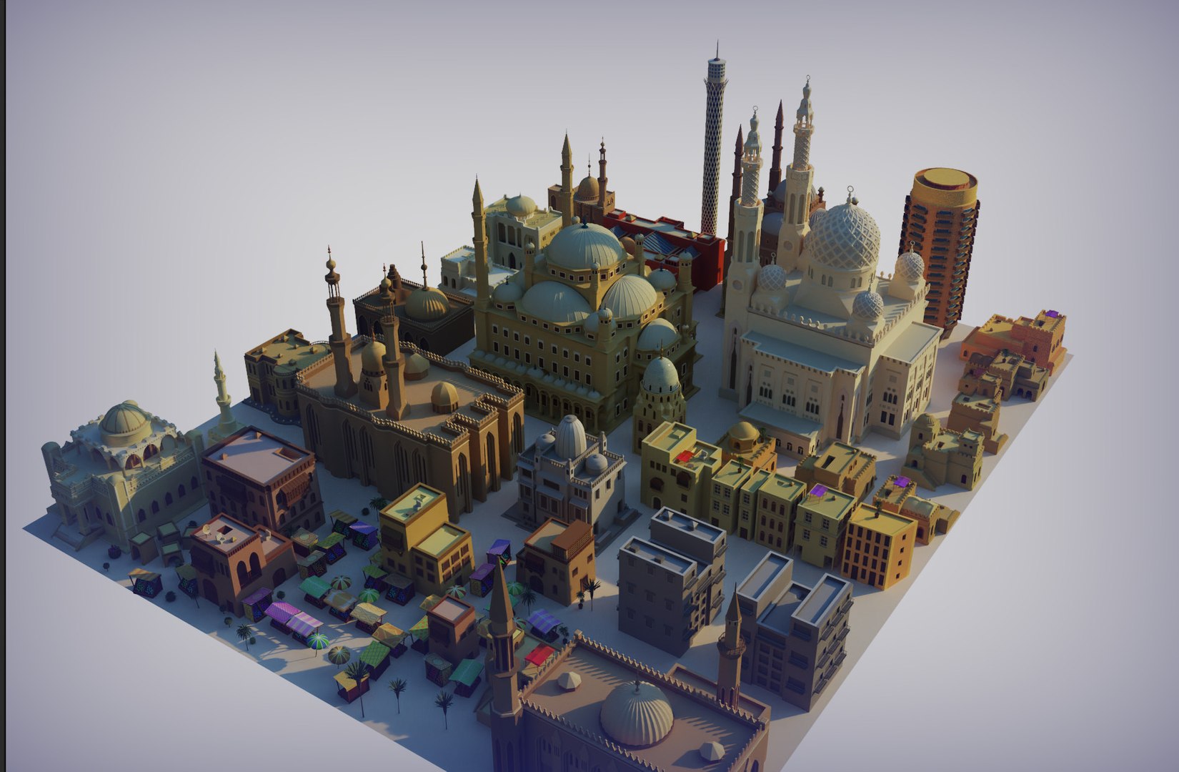 3D Mosque Cairo - TurboSquid 1519659