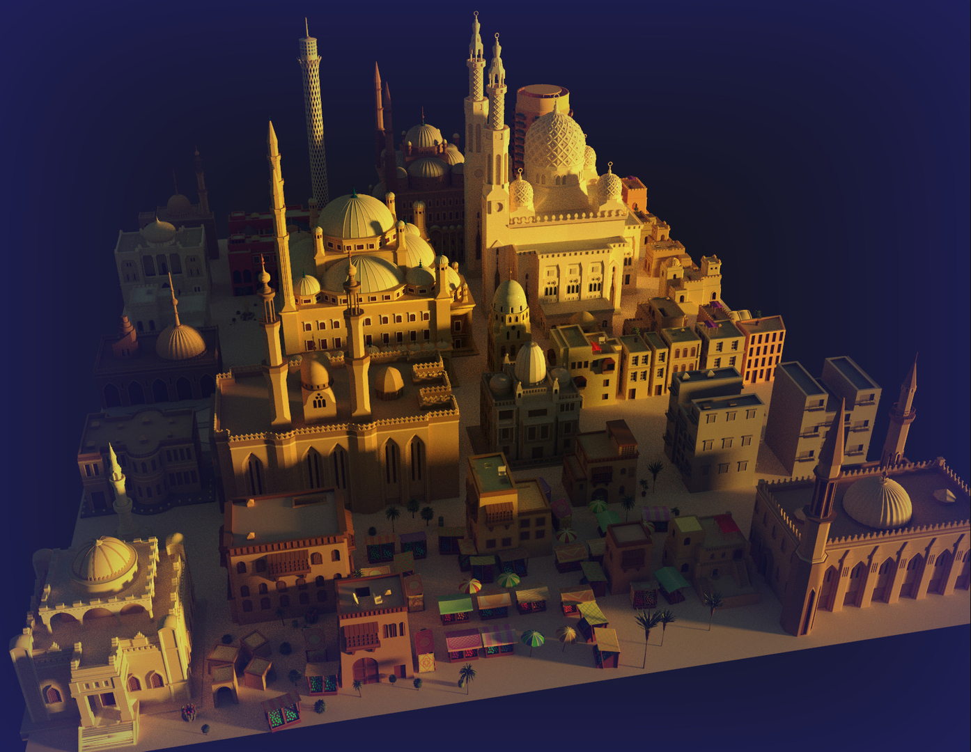 3D Mosque Cairo - TurboSquid 1519659