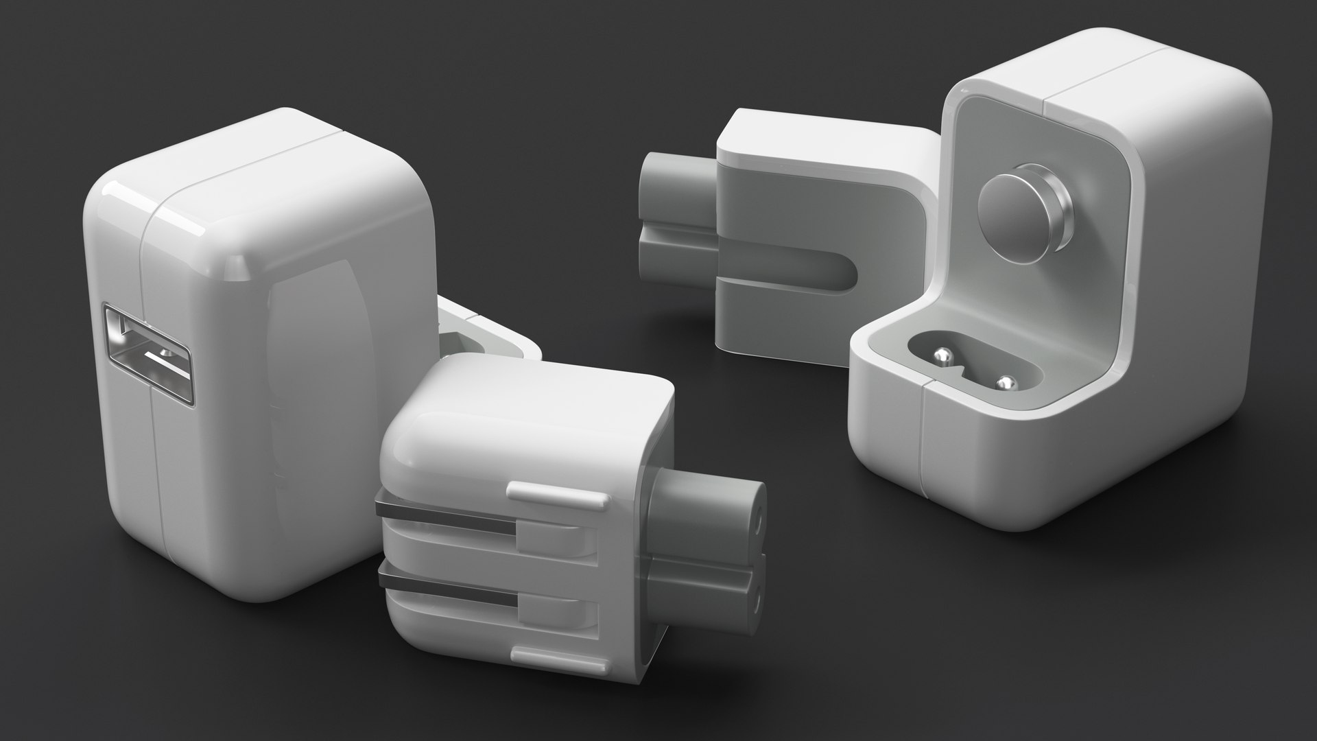 3D Apple 12W USB Power Adapter Disassembled - TurboSquid 2144474