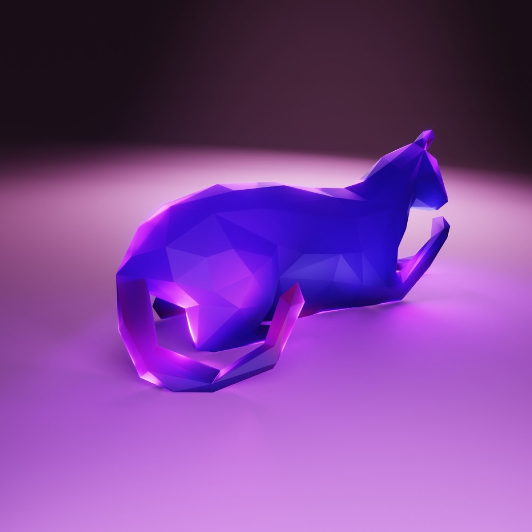 3D Cat Licking Paw Low Poly - TurboSquid 1936945