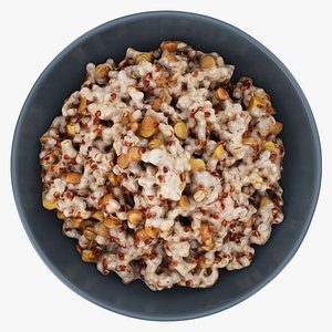 Cooked pearl barley porridge mix