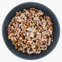 Cooked pearl barley porridge mix