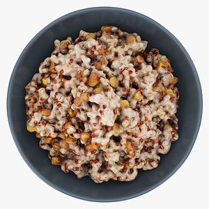 Cooked pearl barley porridge mix