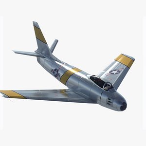 F-86F Sabre USAF Low-poly