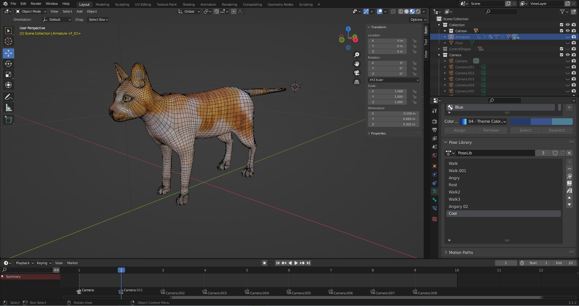 3D Fur Cat Calico V02 Rigged and Animated model - TurboSquid 1981428
