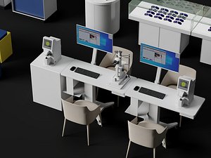 Optical Shop Display Furniture 3D Model Eyewear Store Scene 3D model