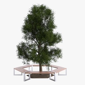 3d hexagonal tree bench model