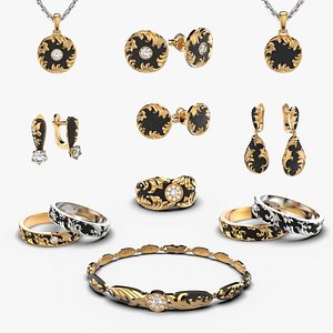 High jewelry Golden ratio set 3D Model Collection