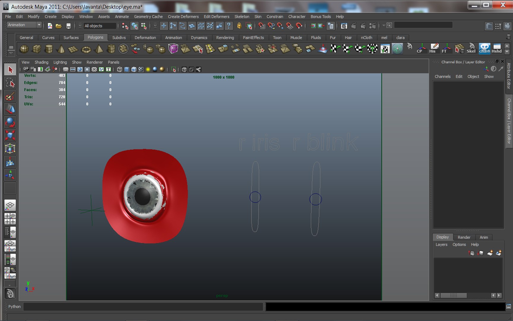 eye rigged 3d model