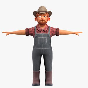 Cartoon Farmer 3D model