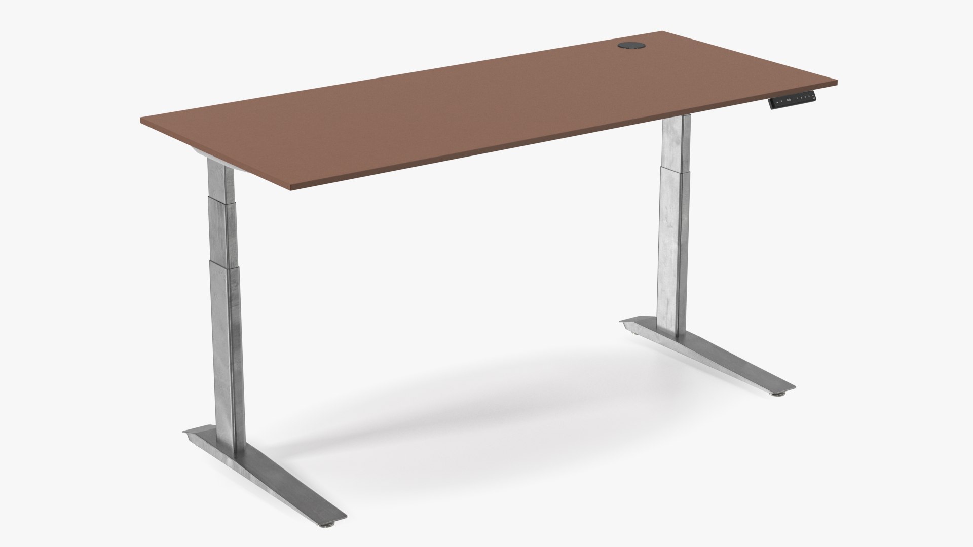 Brown Standing Desk Workstation 3D model preview