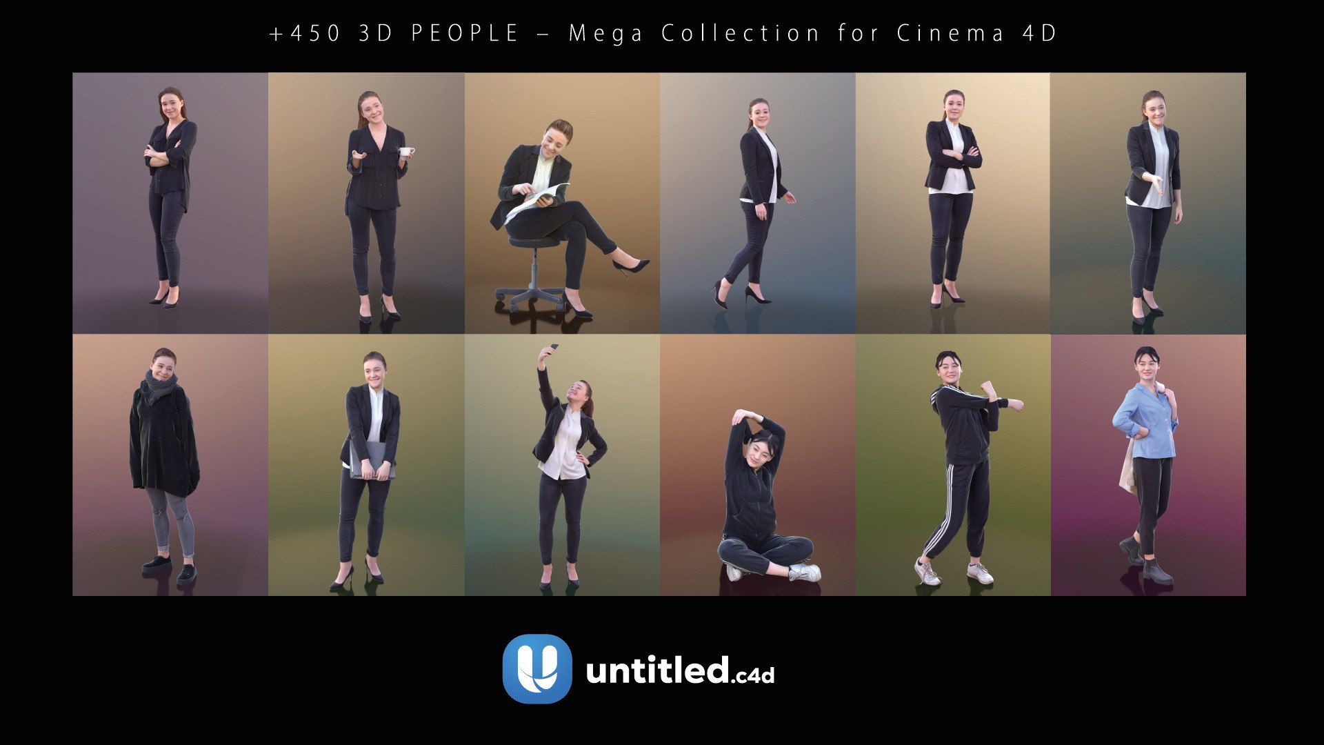 450 3D PEOPLE - Mega Collection For Cinema 4D 3D - TurboSquid 2361695