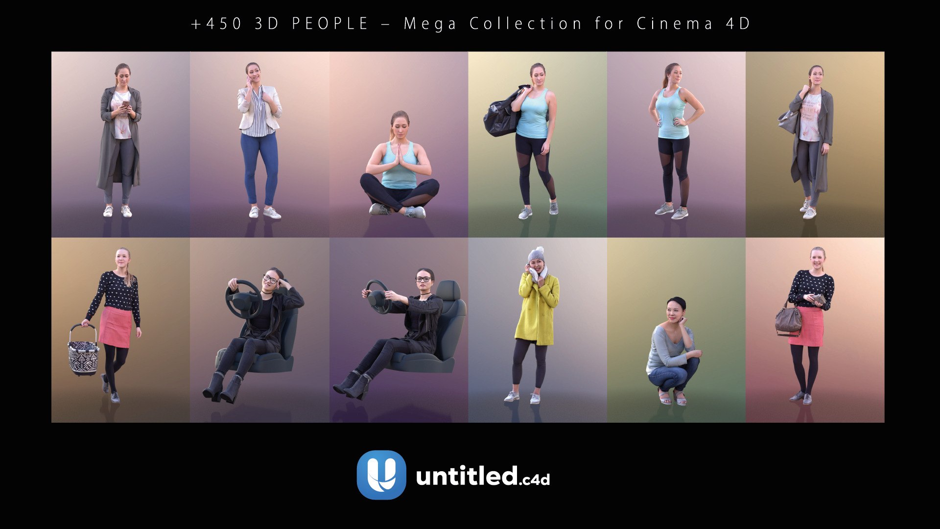 450 3D PEOPLE - Mega Collection For Cinema 4D 3D - TurboSquid 2361695