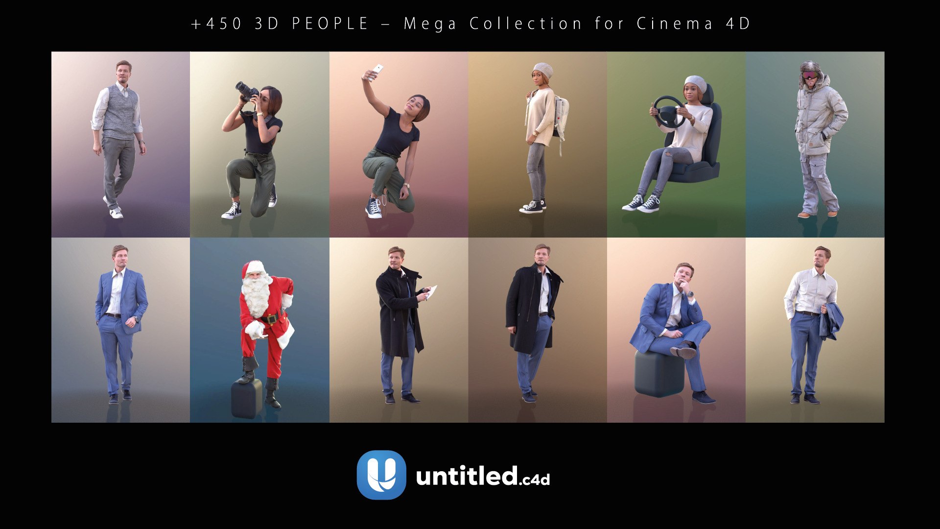 450 3D PEOPLE - Mega Collection For Cinema 4D 3D - TurboSquid 2361695