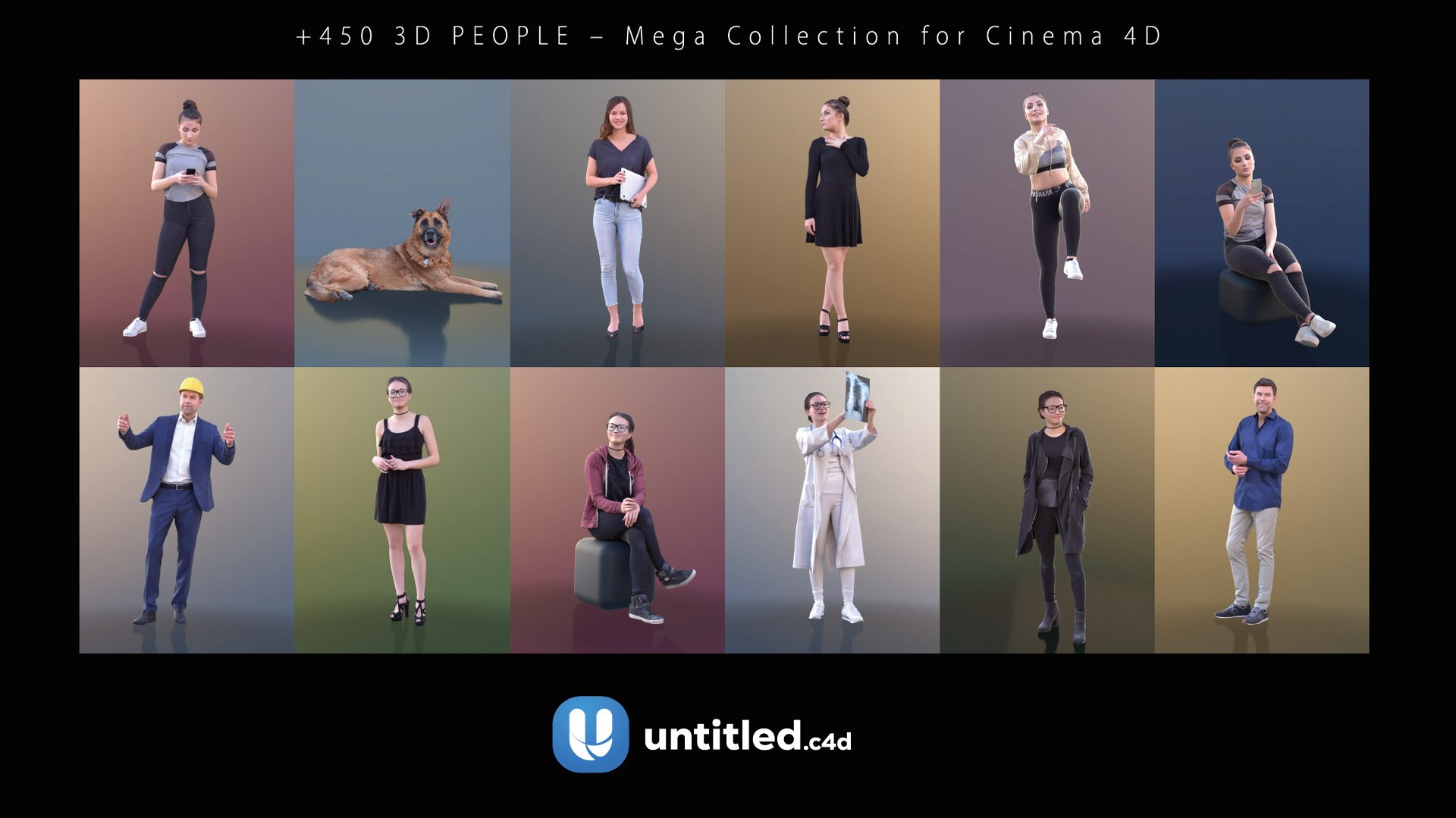 450 3D PEOPLE - Mega Collection For Cinema 4D 3D - TurboSquid 2361695