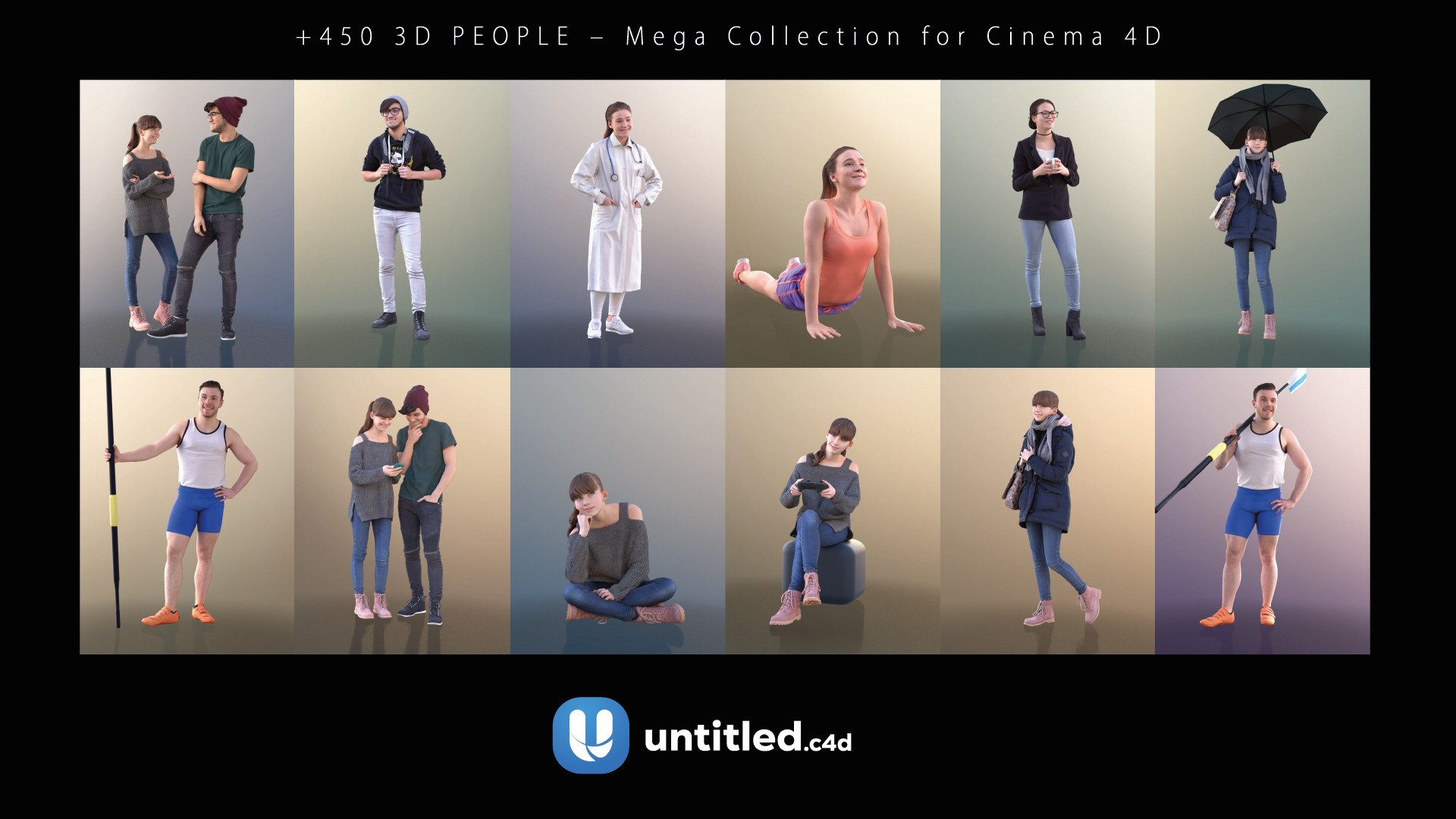 450 3D PEOPLE - Mega Collection For Cinema 4D 3D - TurboSquid 2361695