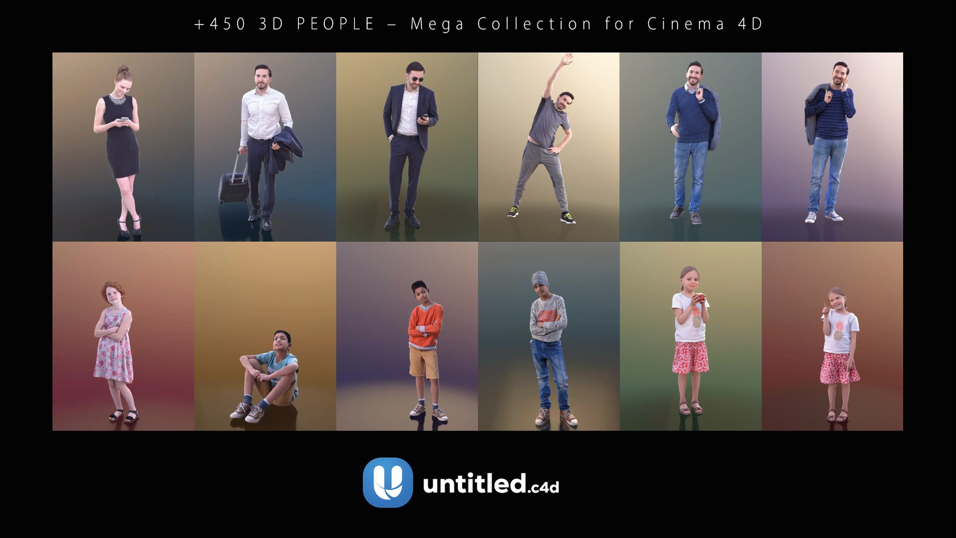 450 3D PEOPLE - Mega Collection For Cinema 4D 3D - TurboSquid 2361695