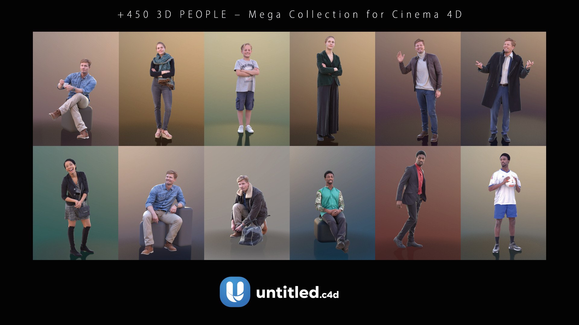 450 3D PEOPLE - Mega Collection For Cinema 4D 3D - TurboSquid 2361695