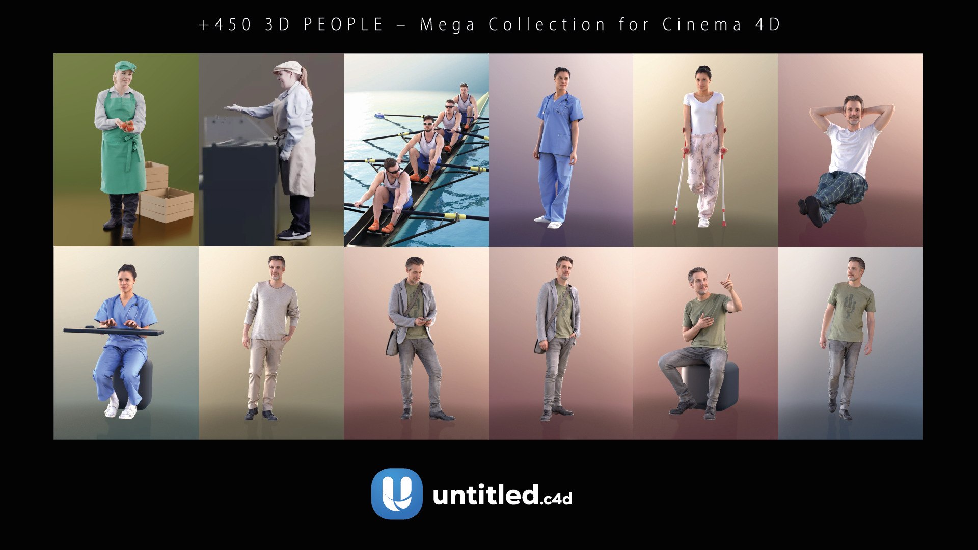 450 3D PEOPLE - Mega Collection For Cinema 4D 3D - TurboSquid 2361695