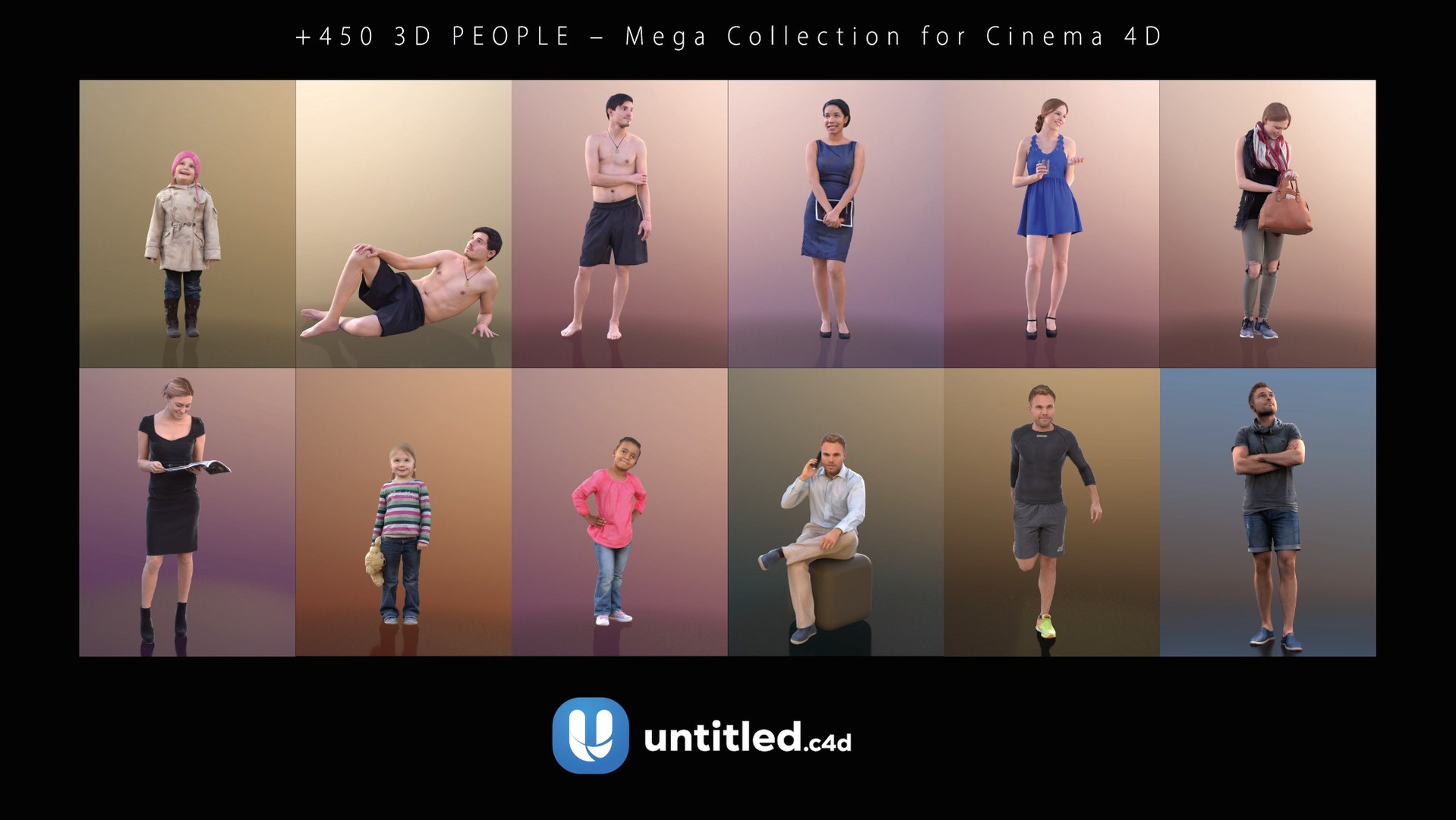450 3D PEOPLE - Mega Collection For Cinema 4D 3D - TurboSquid 2361695